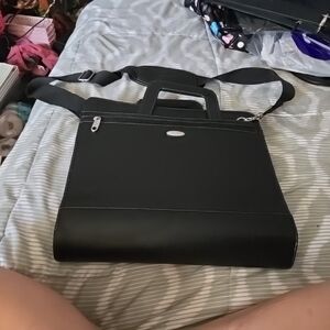 Samsonite leather three ring binder briefcase